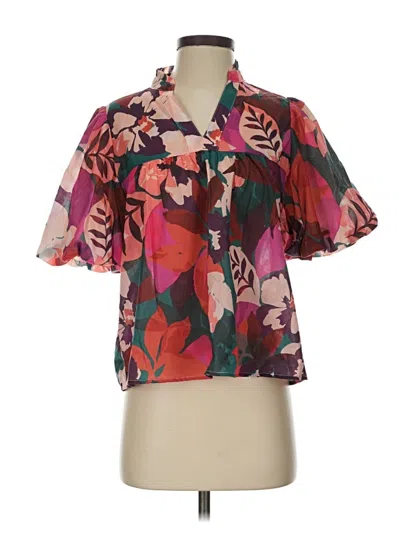 Pre-owned Thml Short Sleeve Blouse In Pink