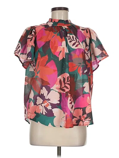 Pre-owned Thml Short Sleeve Blouse In Pink