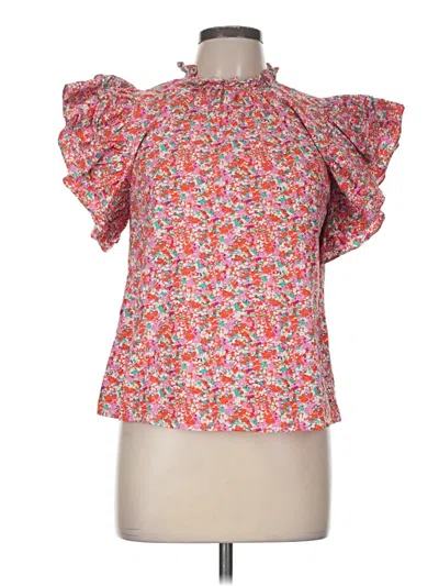 Pre-owned Thml Short Sleeve Blouse In Pink