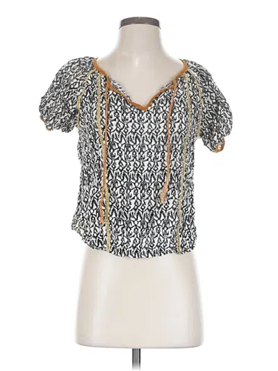 Pre-owned Thml Short Sleeve Blouse In Silver