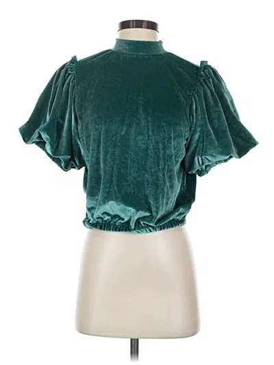Pre-owned Thml Short Sleeve Blouse In Teal