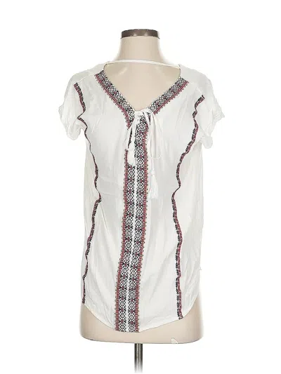 Pre-owned Thml Short Sleeve Blouse In White