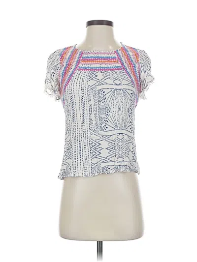 Pre-owned Thml Short Sleeve Blouse In White
