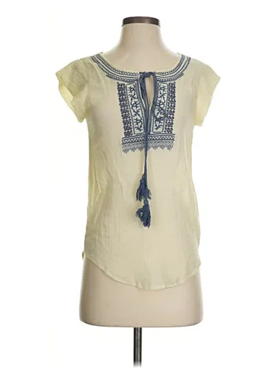 Pre-owned Thml Short Sleeve Blouse In White