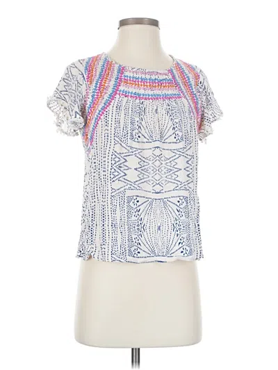 Pre-owned Thml Short Sleeve Blouse In White