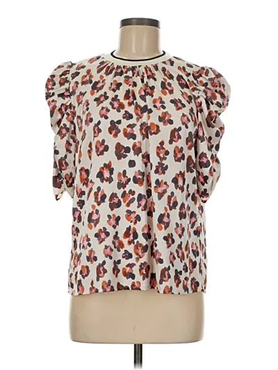 Pre-owned Thml Short Sleeve Blouse In White