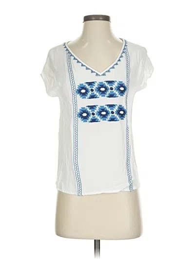 Pre-owned Thml Short Sleeve Blouse In White