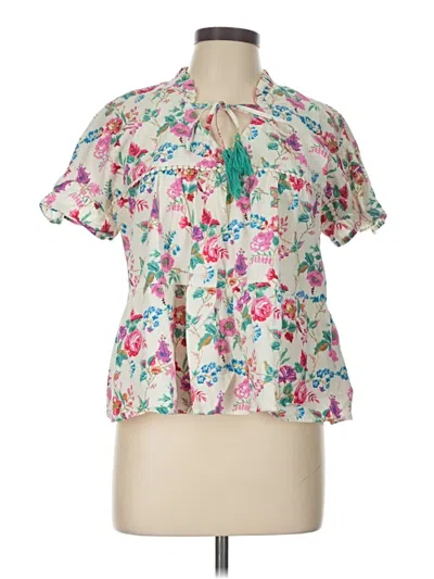 Pre-owned Thml Short Sleeve Blouse In White