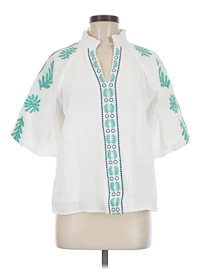 Pre-owned Thml Short Sleeve Blouse In White