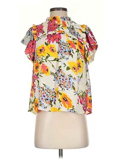 Pre-owned Thml Short Sleeve Blouse In Yellow