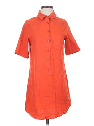 Pre-owned Thml Short Sleeve Button Down Shirt In Orange