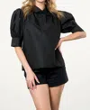 Thml Short Sleeve Collared Blouse In Black In Black