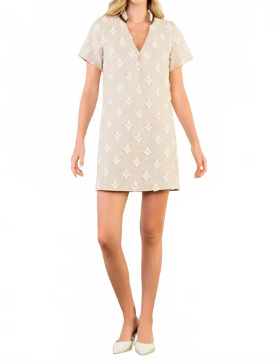 Thml Short Sleeve Detailed Dress In Beige In Pink