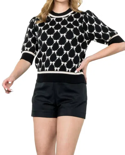 Thml Short Sleeve Knit Tee Top In Black