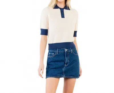 Thml Short Sleeve Knit Top In Cream In White
