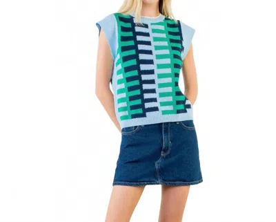 Thml Short Sleeve Knit Top In Light Blue In Multi
