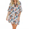 Thml Short Sleeve Print Mini Dress In Blue In Blue