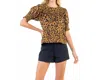 Thml Short Sleeve Snock Collar Blouse In Leopard In Multi
