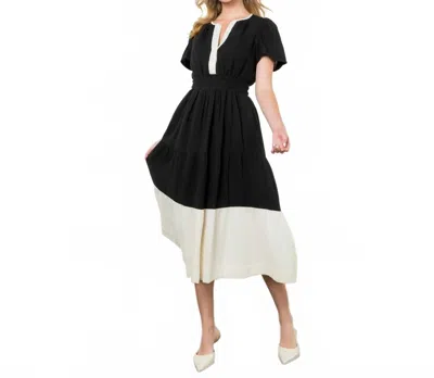 Thml Short Sleeve Tiered Maxi Dress In Black