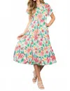Thml Short Sleeve Tiered Midi Dress In Multi In Multi