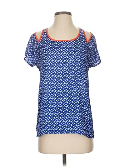Pre-owned Thml Short Sleeve Top Blue Cold Shoulder Neckline Tops