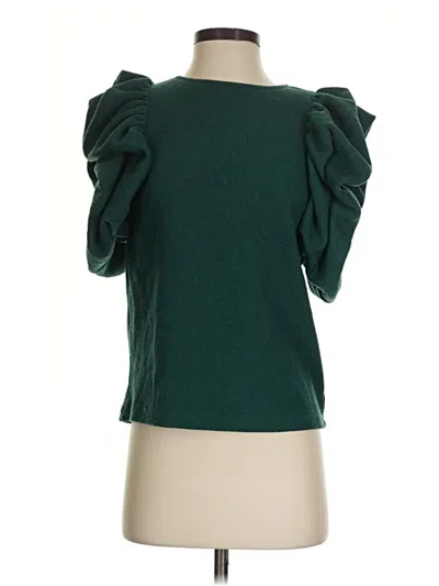 Pre-owned Thml Short Sleeve Top Green Ruffles Neckline Tops