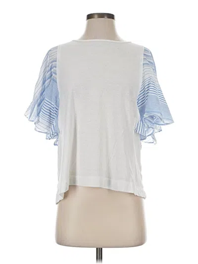 Pre-owned Thml Short Sleeve Top Silver Cold Shoulder Neckline Tops
