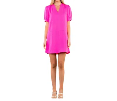 Thml Short Sleeve V-neck Dress In Pink