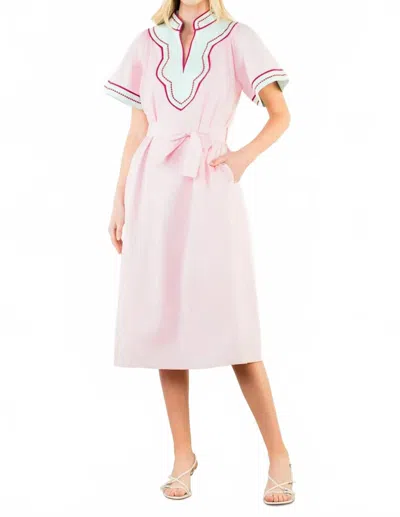 Thml Short Sleeve V-neck Dress In Pink
