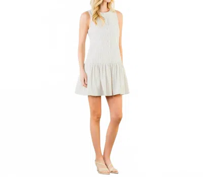 Thml Short Striped Mini Dress In Cream In White