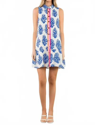 Thml Sleeveless Collared Print Dress In White In Multi