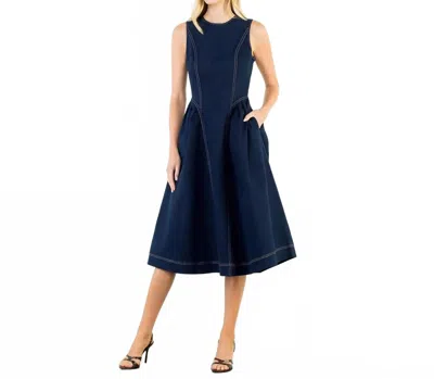 Thml Sleeveless Denim Midi Dress In Blue