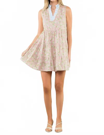 Thml Sleeveless Flower Dress In Beige In Neutral