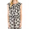 Thml Sleeveless Geometric Patterned Top In Black In Black