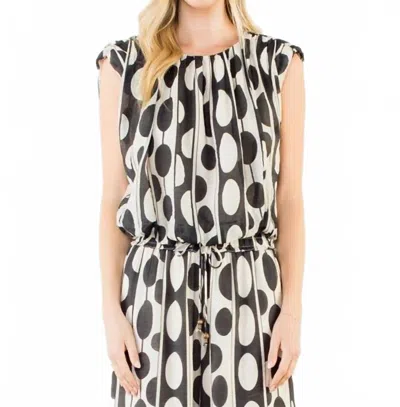 Thml Sleeveless Geometric Patterned Top In Black