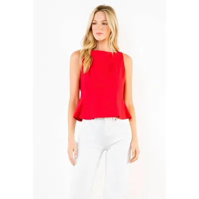 Thml Sleeveless Peplum Top In Red