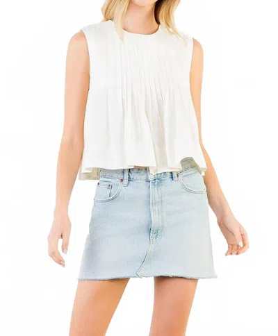 Thml Sleeveless Pleated Flowy Top In Cream In White
