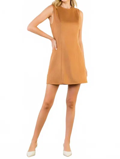 Thml Sleeveless Suede Dress In Camel In Orange