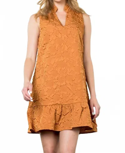 Thml Sleeveless Textured Dress In Caramel In Orange