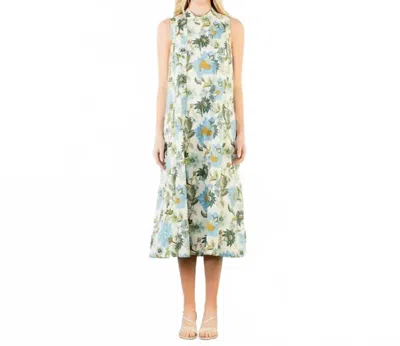 Thml Sleeveless Tie Neck Midi Dress In Floral In Multi