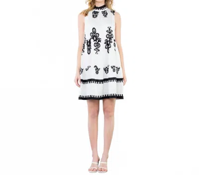 Thml Sleeveless Tiered Midi Dress In White / Black In Multi