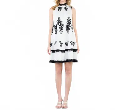 Thml Sleeveless Tiered Midi Dress In White/black In Multi