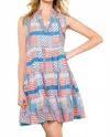 Thml Sleeveless V-neck Mini Dress In Mixed Stripe In Pink