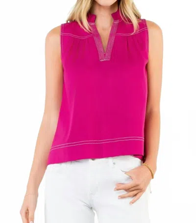 Thml Sleeveless V-neck Top In Fuschia In Pink