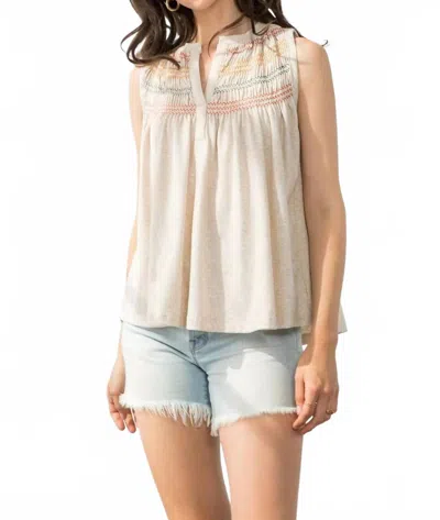 Thml Smocked Sleeveless Knit Top In Cream In Neutral