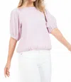 Thml Smocked Textured Top In Purple In Pink