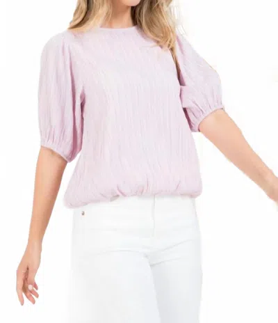 Thml Smocked Textured Top In Purple In Pink
