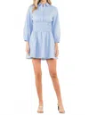 Thml Smocked Waist Mini Dress In Blue In Blue