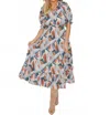 Thml Smocked Waist Print Maxi Dress In Brown/blue In Multi