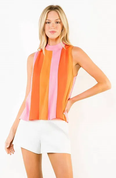 Thml Sorbet Bow Sleeveless Top In Sunset In Pink